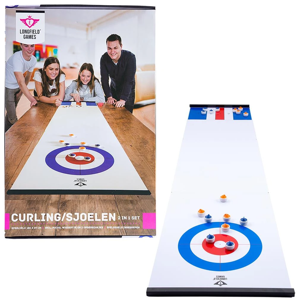Curling/Sjoelen 2-in-1 Shuffleboard 180×39 Cm.