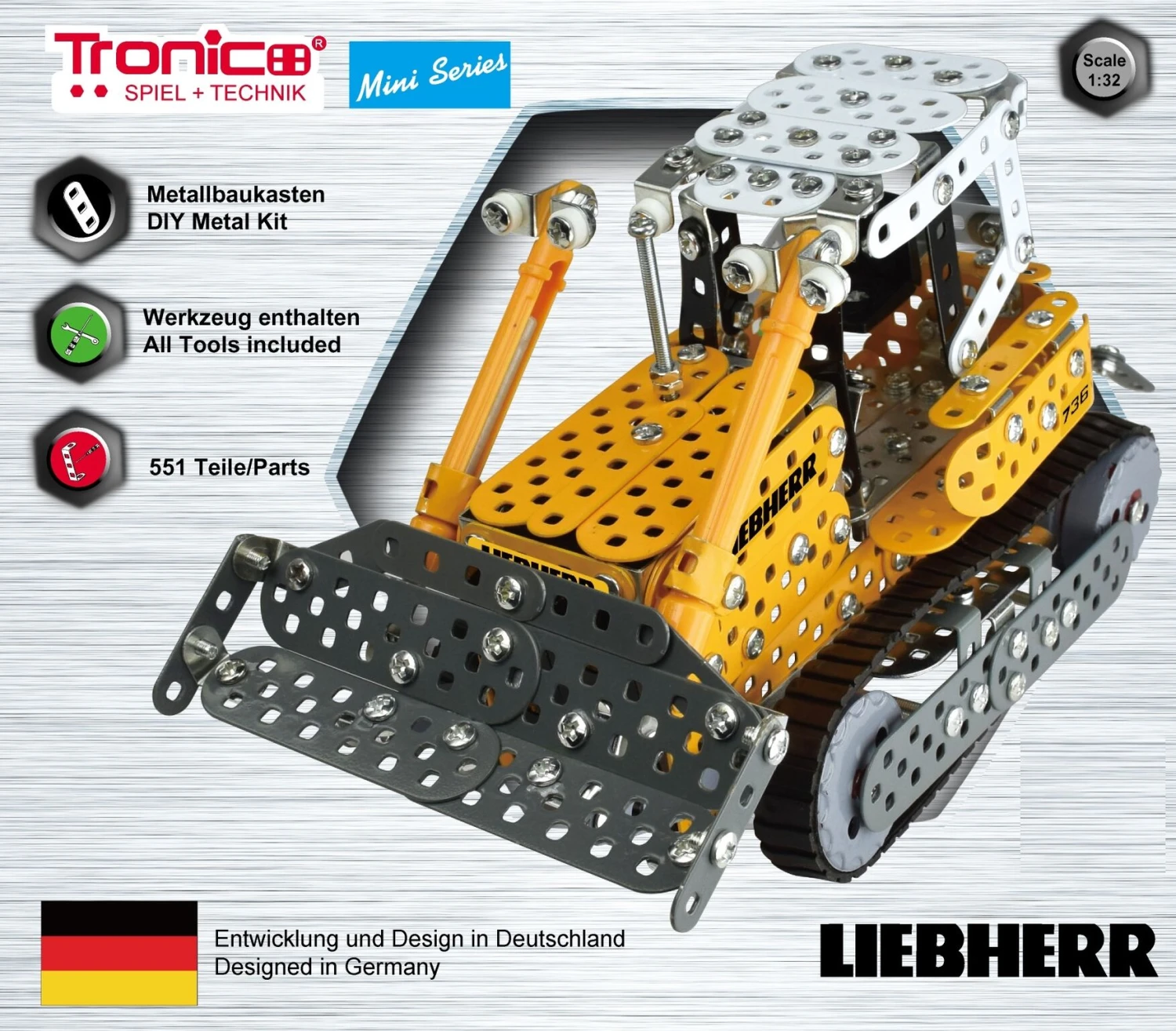Tronico Mini Liebherr Bulldozer 1:32 Constructie Speelgoed - Afbeelding 2