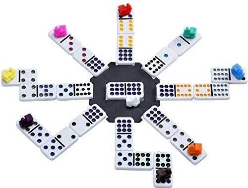 Mexican Train Dominoes Dubbel 12 Familiespel Longfield - Afbeelding 5