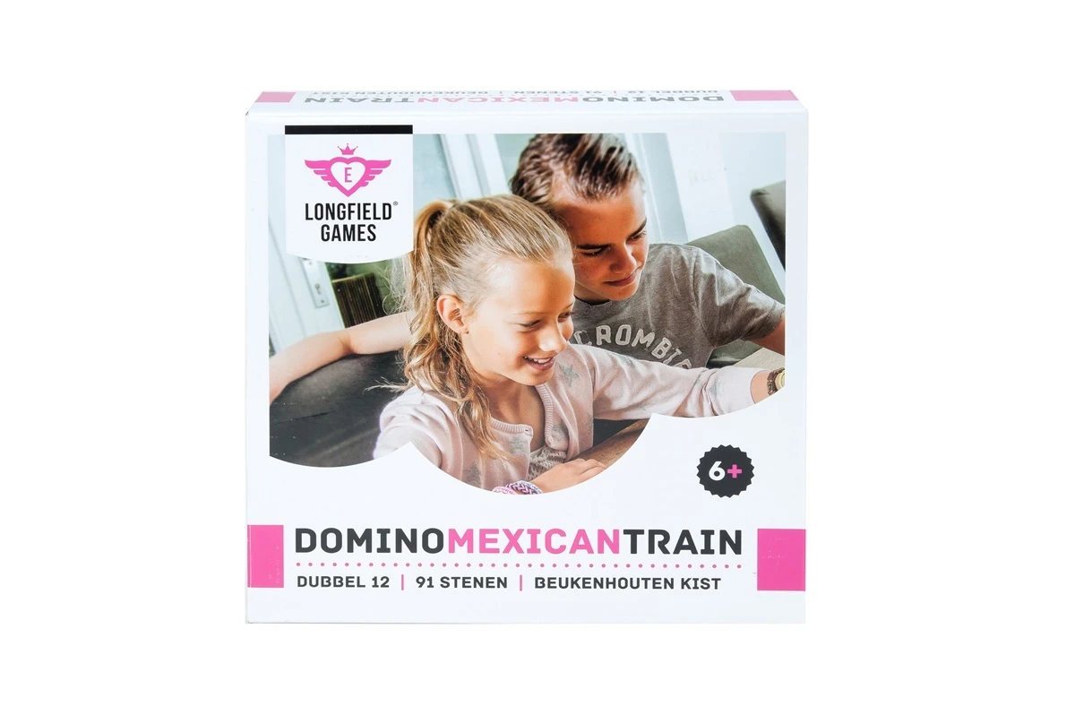 Mexican Train Dominoes Dubbel 12 Familiespel Longfield - Afbeelding 4